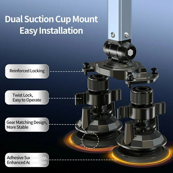 LANPARTE DMS-02 Three Sections Adjustable Heavy Duty Microphone Boom Arm Stand with Suction Cups - Blue - 5