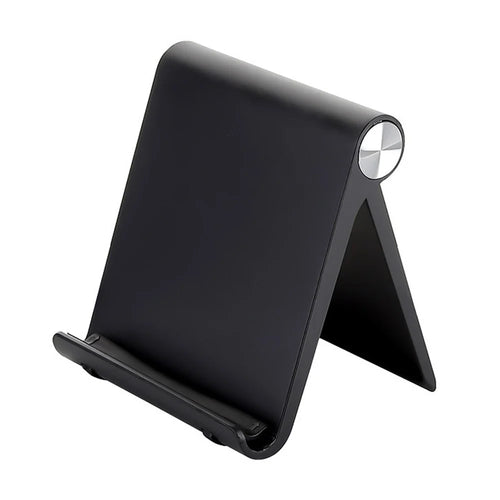 HSZJ0001 Adjustable Angle Plastic Portable Foldable Desktop Stand for Smartphones Tablets - Black - 1