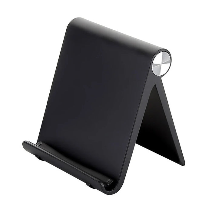 HSZJ0001 Adjustable Angle Plastic Portable Foldable Desktop Stand for Smartphones Tablets - Black - 1