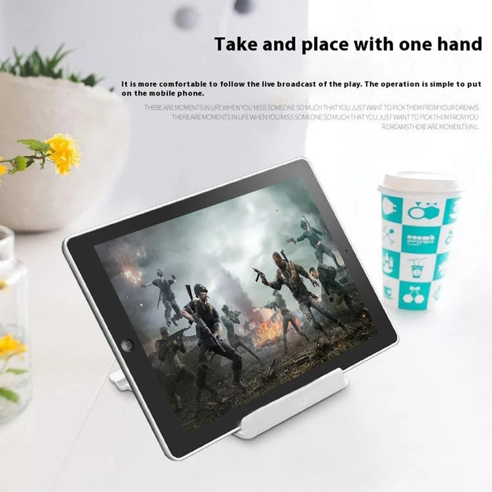 HSZJ0001 Adjustable Angle Plastic Portable Foldable Desktop Stand for Smartphones Tablets - Black - 4