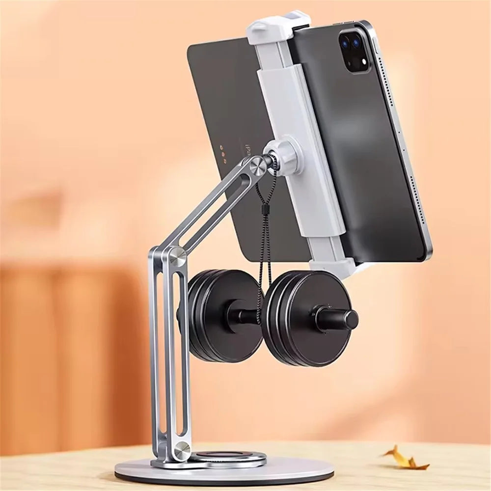 BONERUY L07 For Phone Tablet Desktop Stand 360 Degree Rotation Foldable Aluminum Alloy Lazy Holder - White - 3