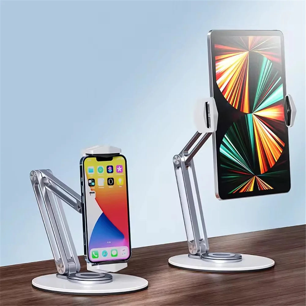 BONERUY L07 For Phone Tablet Desktop Stand 360 Degree Rotation Foldable Aluminum Alloy Lazy Holder - White - 4