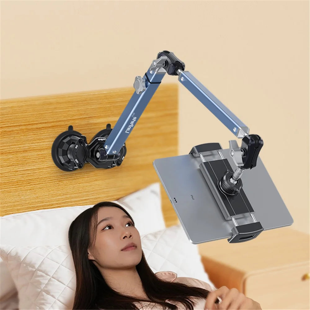LANPARTE LS-T02 Dual Suction Cup Tablet Stand Angle Adjustable Foldable Desktop Phone Bracket - 7