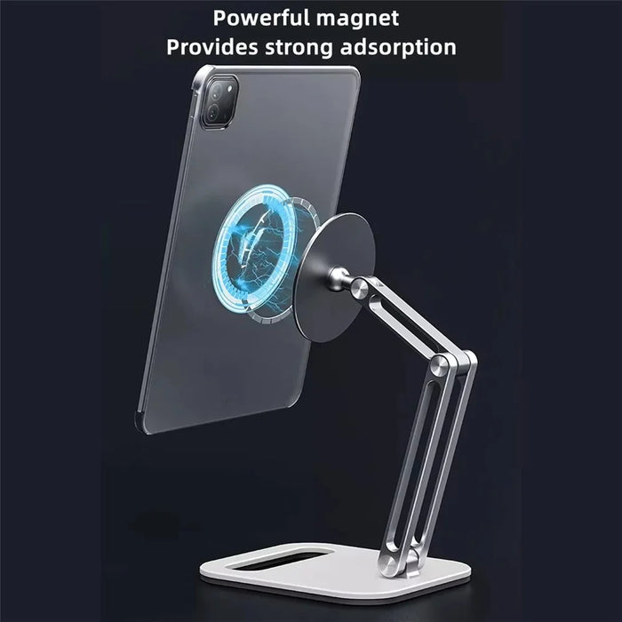BONERUY C47 Magnetic Tablet Stand Dual Arm Foldable Aluminum Alloy Desktop Mount Holder - Black - 4