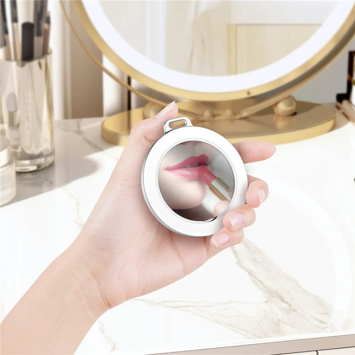 Aluminum Phone Stand with Aroma Diffuser and Mirror - White - 2