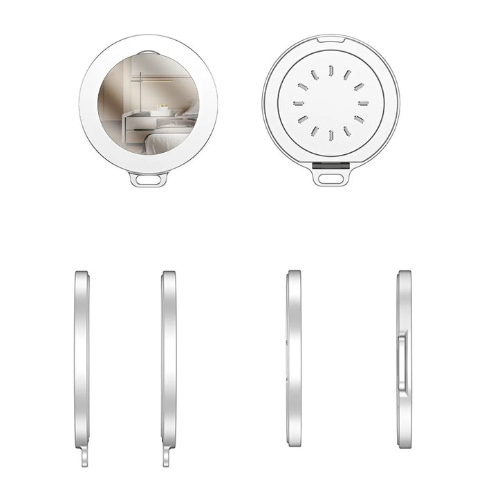 Aluminum Phone Stand with Aroma Diffuser and Mirror - White - 3