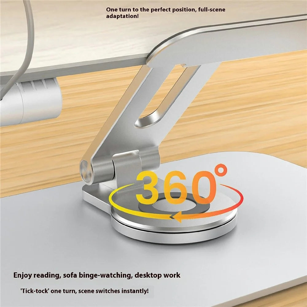 R31 Multifunctional Metal + Wood Reading Stand Book Tablet Laptop Adjustable Rotation Desktop Holder - White - 2