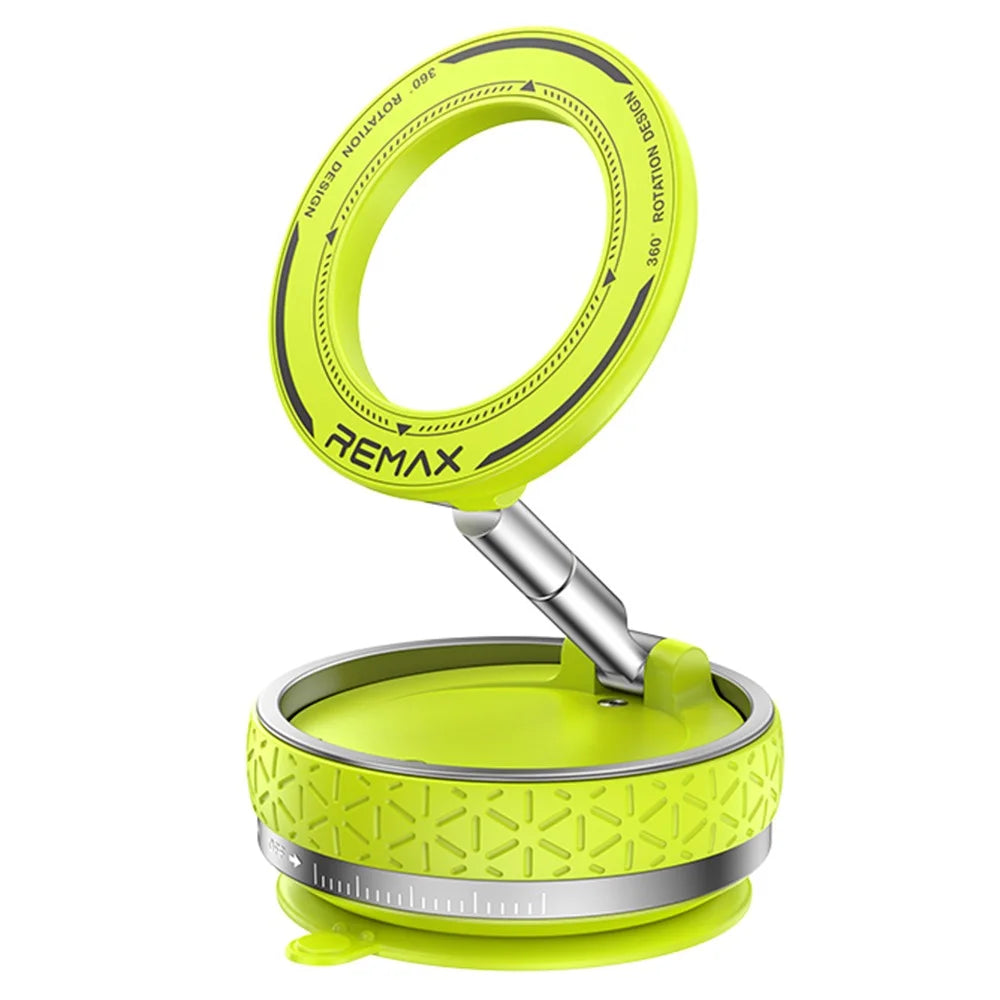 REMAX RM-C51 Multi-Function Vacuum Suction Cup Rotating Magnetic Phone Holder for Car Home Office Travel - Green - 1