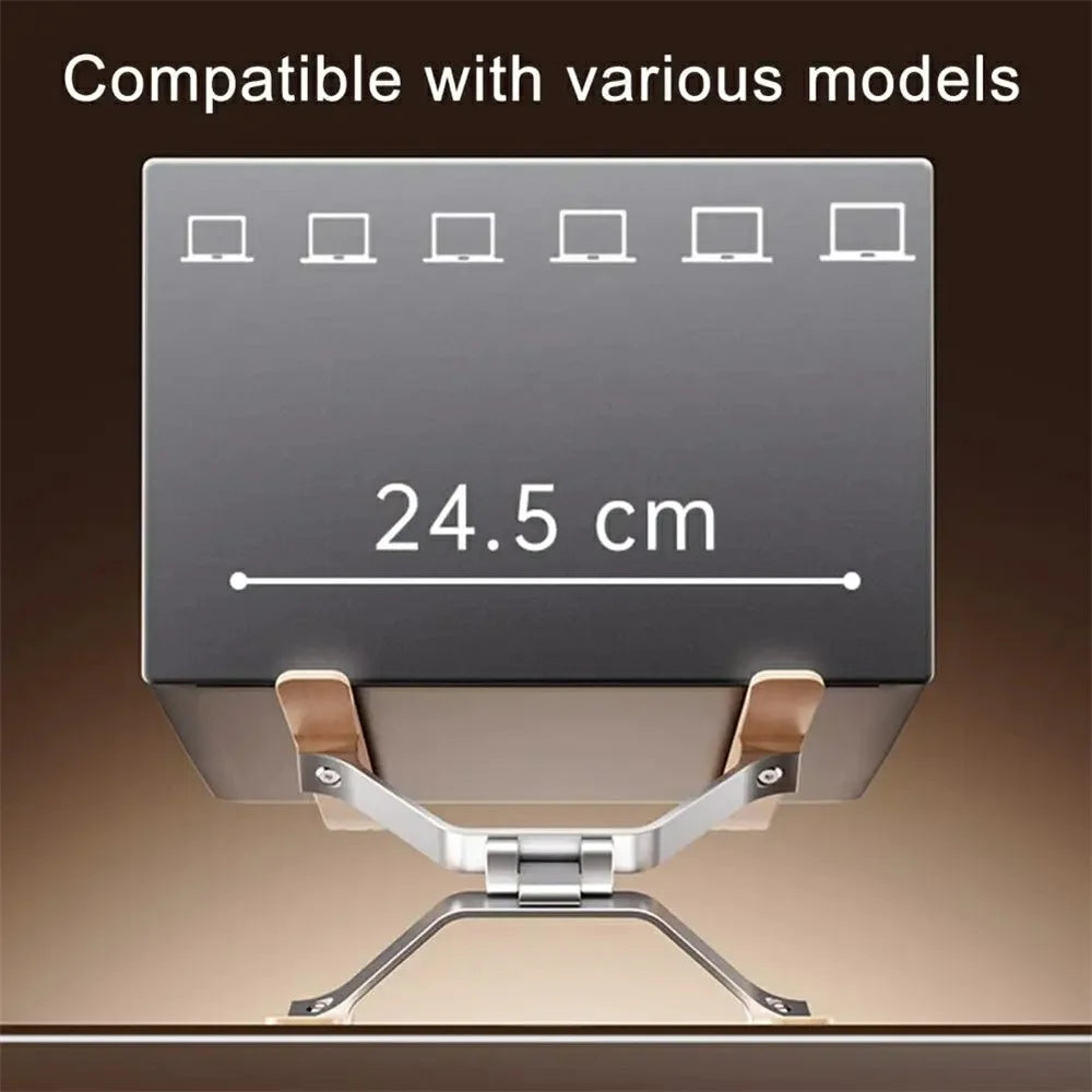 P70W Solid Wood + Aluminum Alloy Cooling Stand for 14-16 Inch Laptops Adjustable Height Desktop Riser Bracket - 7
