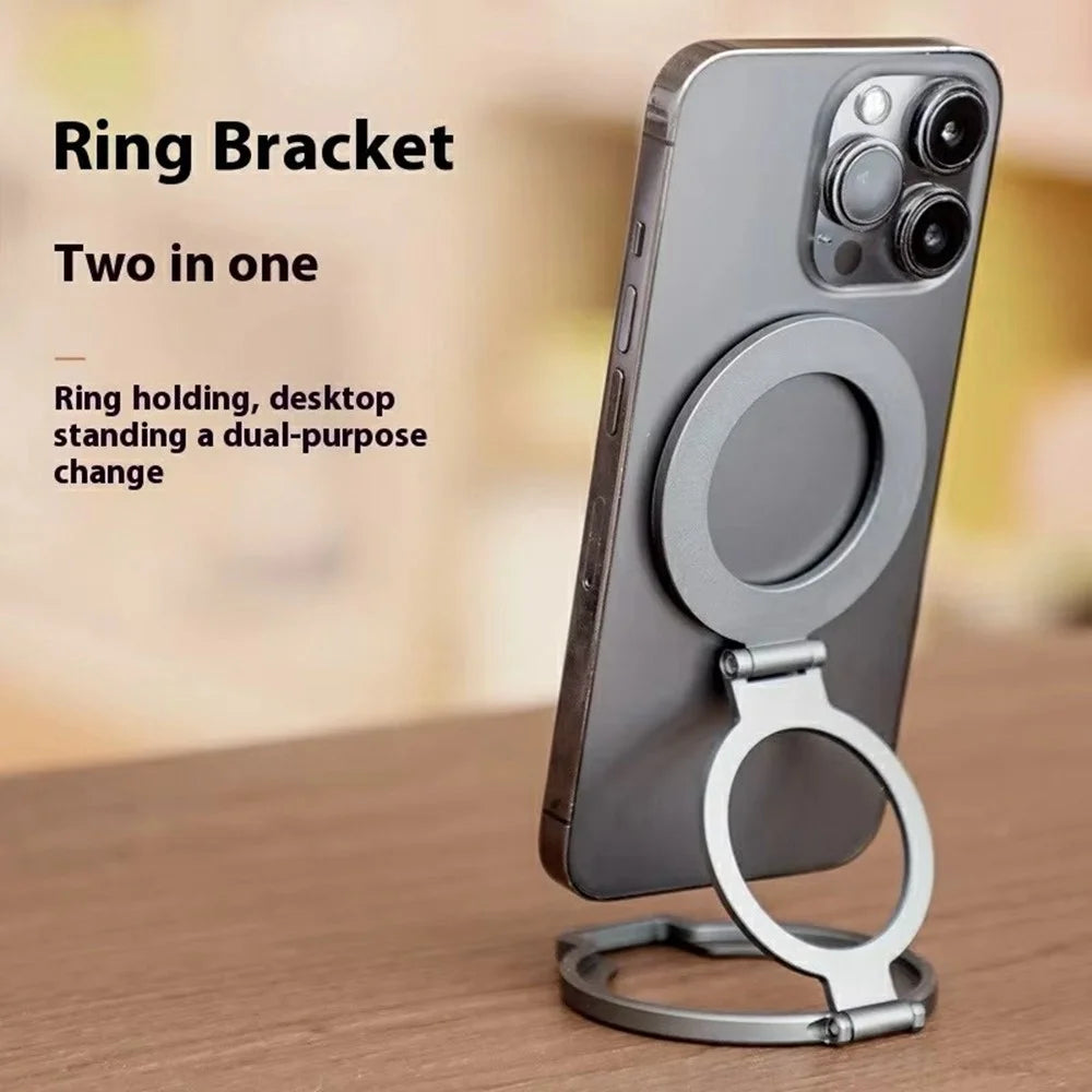 T15 2 in 1 Magnetic Phone Stand Ring Holder Foldable Aluminum Alloy Bracket for iPhone  /  iPad - 3
