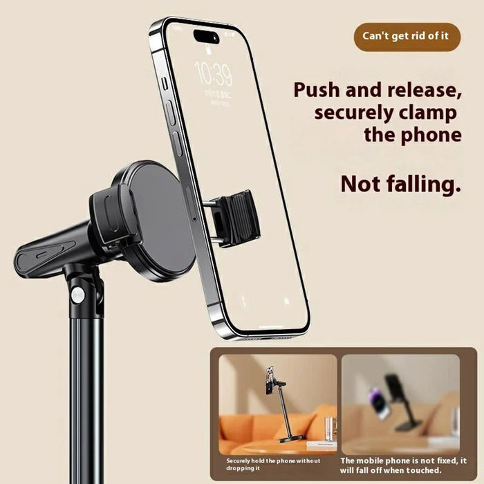T16 Rotating Extendable Desktop Phone Holder Livestream Vlog Recording Adjustable Stand - Black - 5