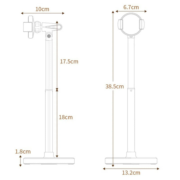 T16 Rotating Extendable Desktop Phone Holder Livestream Vlog Recording Adjustable Stand - Black - 7