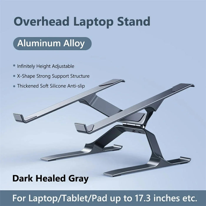 P70 X Shape Aluminum Alloy Stand for Laptop / Tablet Height Adjustable Foldable Cooling Bracket - Silver - 2