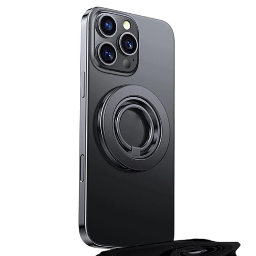 Magnetic Ring Kickstand 360 Degree Rotation Multifunctional 2 in 1 Phone Holder - Titanium Black - 1