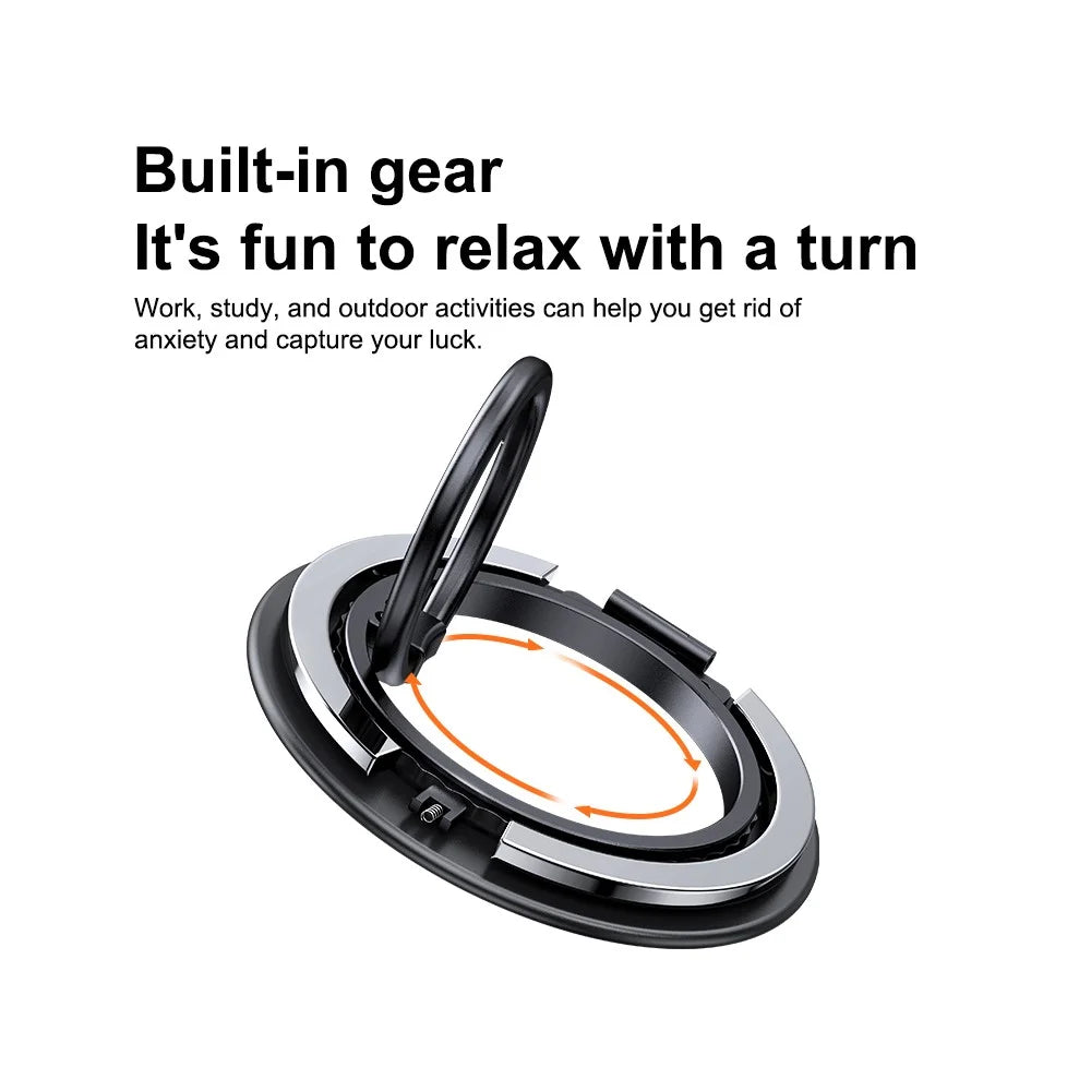 Magnetic Ring Kickstand 360 Degree Rotation Multifunctional 2 in 1 Phone Holder - Titanium Black - 4