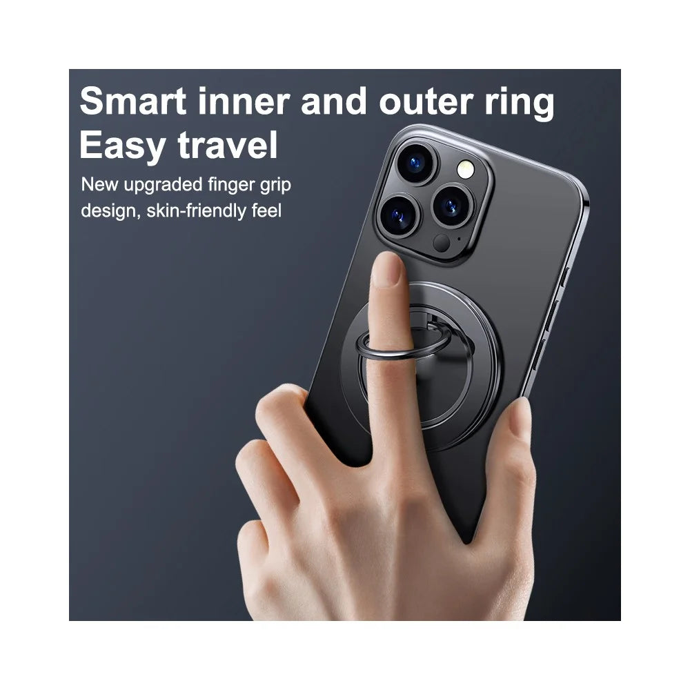 Magnetic Ring Kickstand 360 Degree Rotation Multifunctional 2 in 1 Phone Holder - Titanium Black - 6