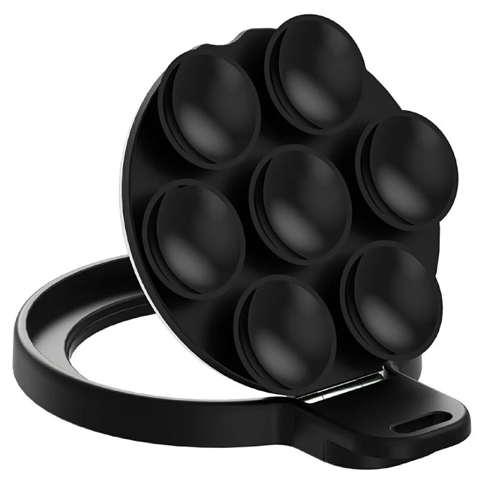 Silicone Suction Cup Mirror Stand Compatible wth MagSafe Magnetic Mount with Built-in Mirror - Black - 3