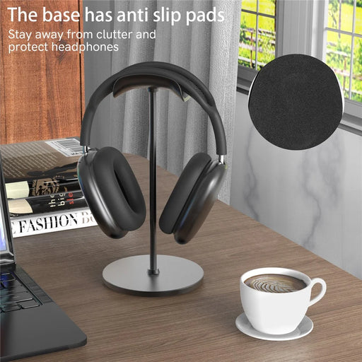 AHASTYLE WG120 Headphones Stand For AirPods Max / Beats Aluminum Non-Slip Detachable Headset Holder - Black - 2