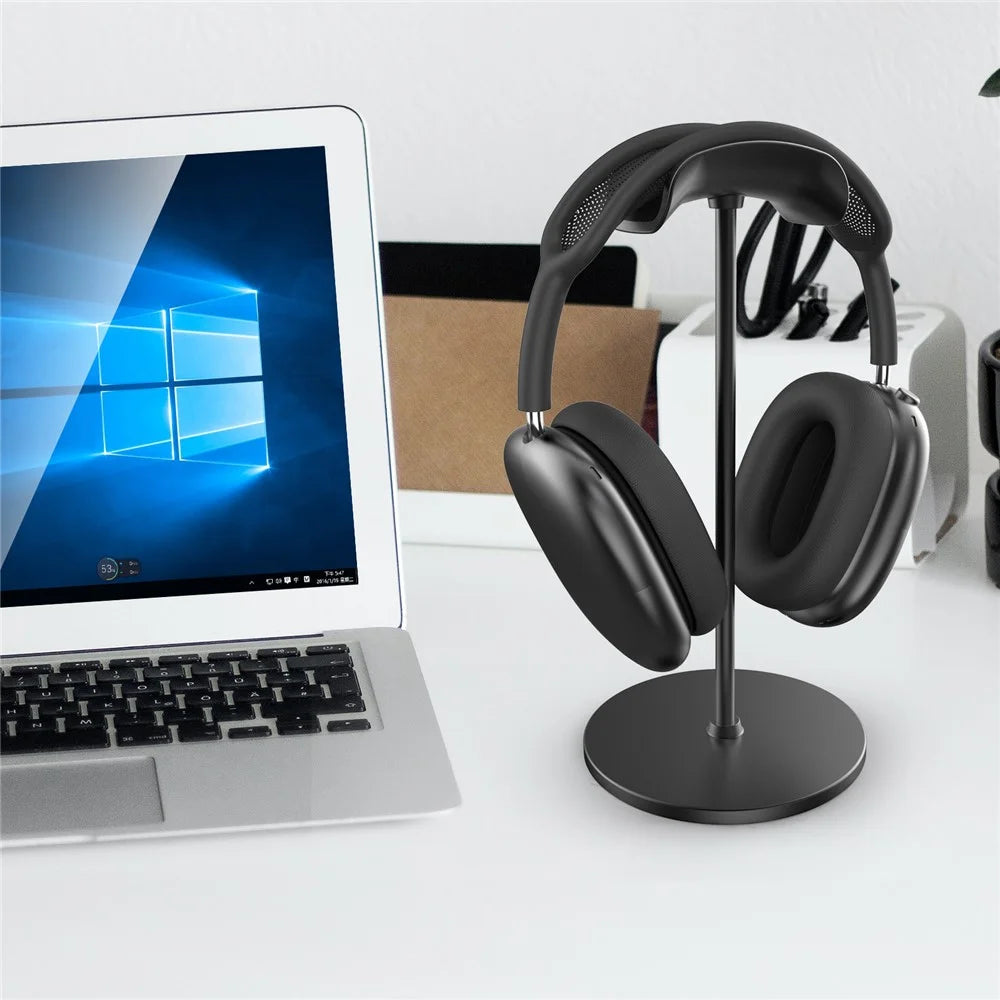 AHASTYLE WG120 Headphones Stand For AirPods Max / Beats Aluminum Non-Slip Detachable Headset Holder - Black - 4
