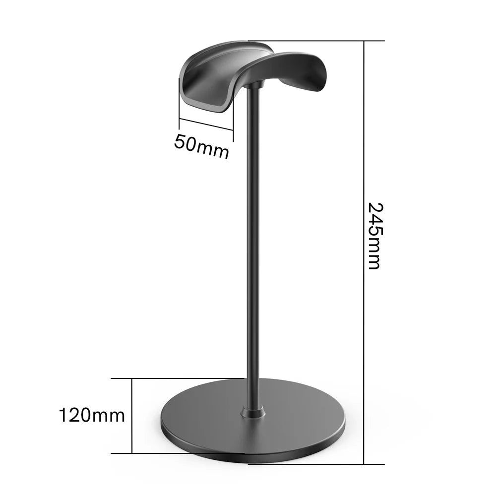 AHASTYLE WG120 Headphones Stand For AirPods Max / Beats Aluminum Non-Slip Detachable Headset Holder - Black - 6