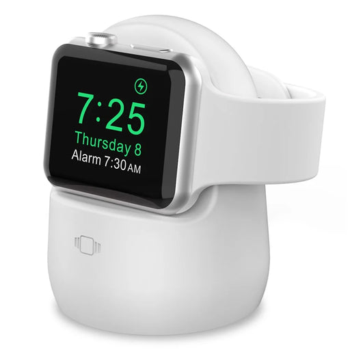 AHASTYLE PT63 Charging Stand for Apple Watch Holder Non Slip Base Silicone Charger Dock - White - 1