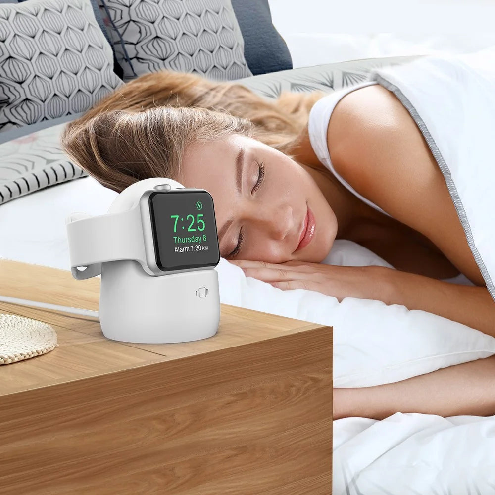 AHASTYLE PT63 Charging Stand for Apple Watch Holder Non Slip Base Silicone Charger Dock - White - 6