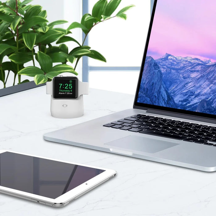 AHASTYLE PT63 Charging Stand for Apple Watch Holder Non Slip Base Silicone Charger Dock - White - 7