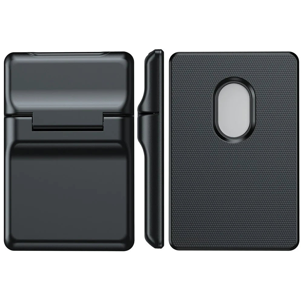 AHASTYLE WG151 Magnetic Wallet Card Holder Silicone Case Phone Stand - Black - 1