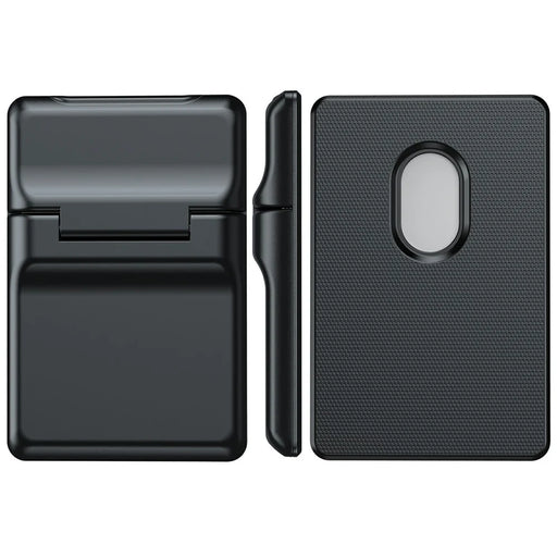 AHASTYLE WG151 Magnetic Wallet Card Holder Silicone Case Phone Stand - Black - 1