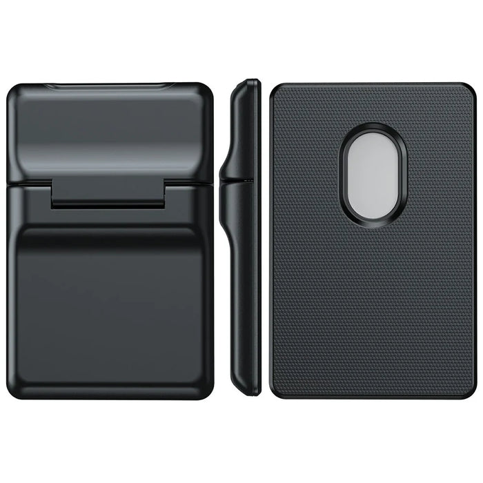 AHASTYLE WG151 Magnetic Wallet Card Holder Silicone Case Phone Stand - Black - 1