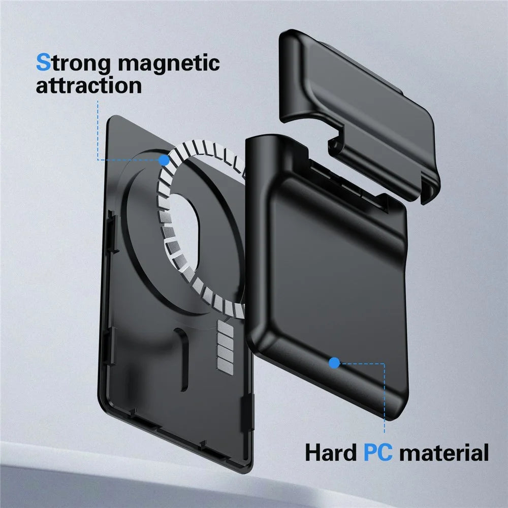 AHASTYLE WG151 Magnetic Wallet Card Holder Silicone Case Phone Stand - Black - 7