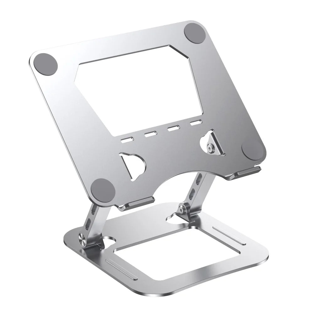 J22 17.3 Inch Laptop Stand Metal Base Heat Dissipation Adjustable Height Nano Steel Notebook Folding Holder Riser - Silver - 1