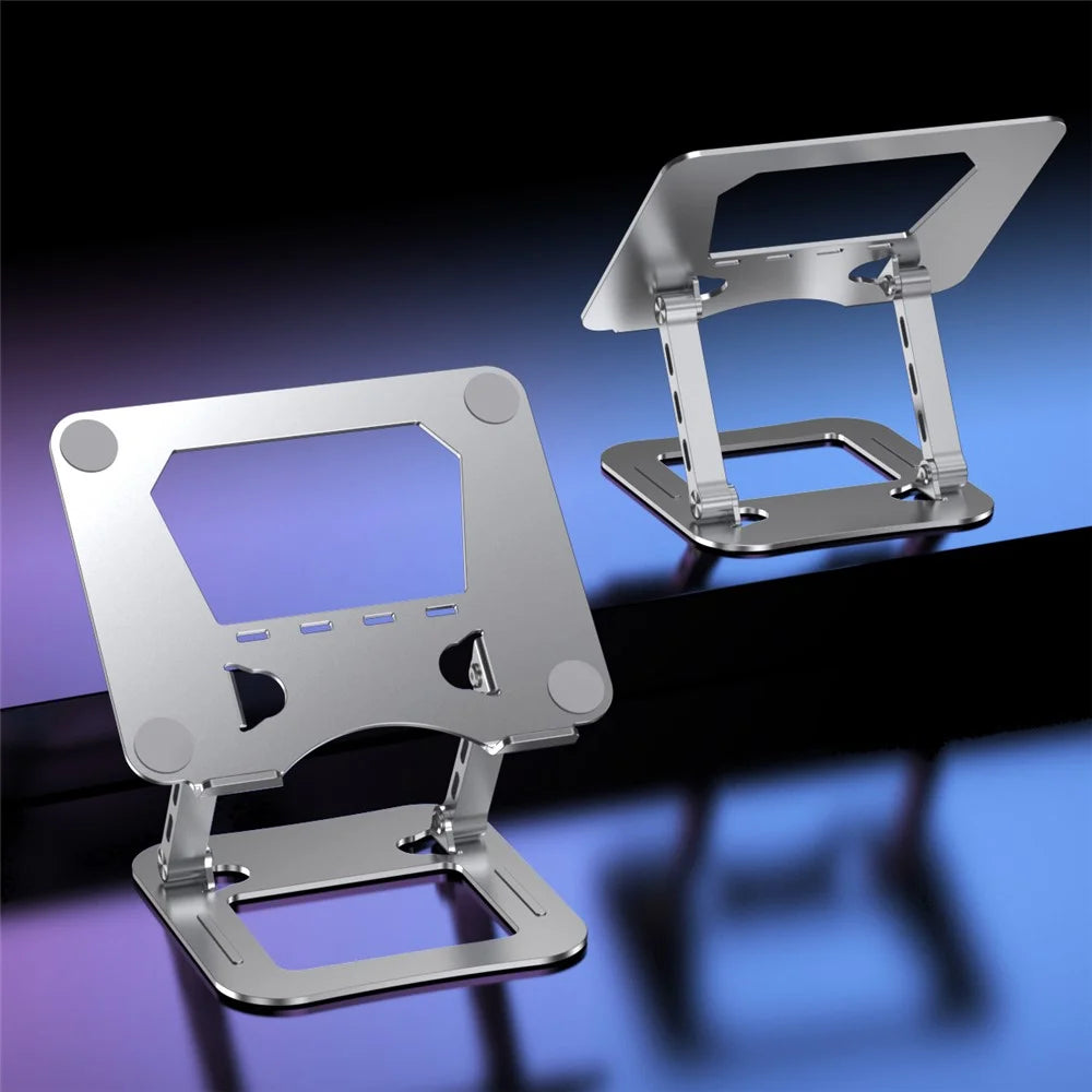 J22 17.3 Inch Laptop Stand Metal Base Heat Dissipation Adjustable Height Nano Steel Notebook Folding Holder Riser - Silver - 2