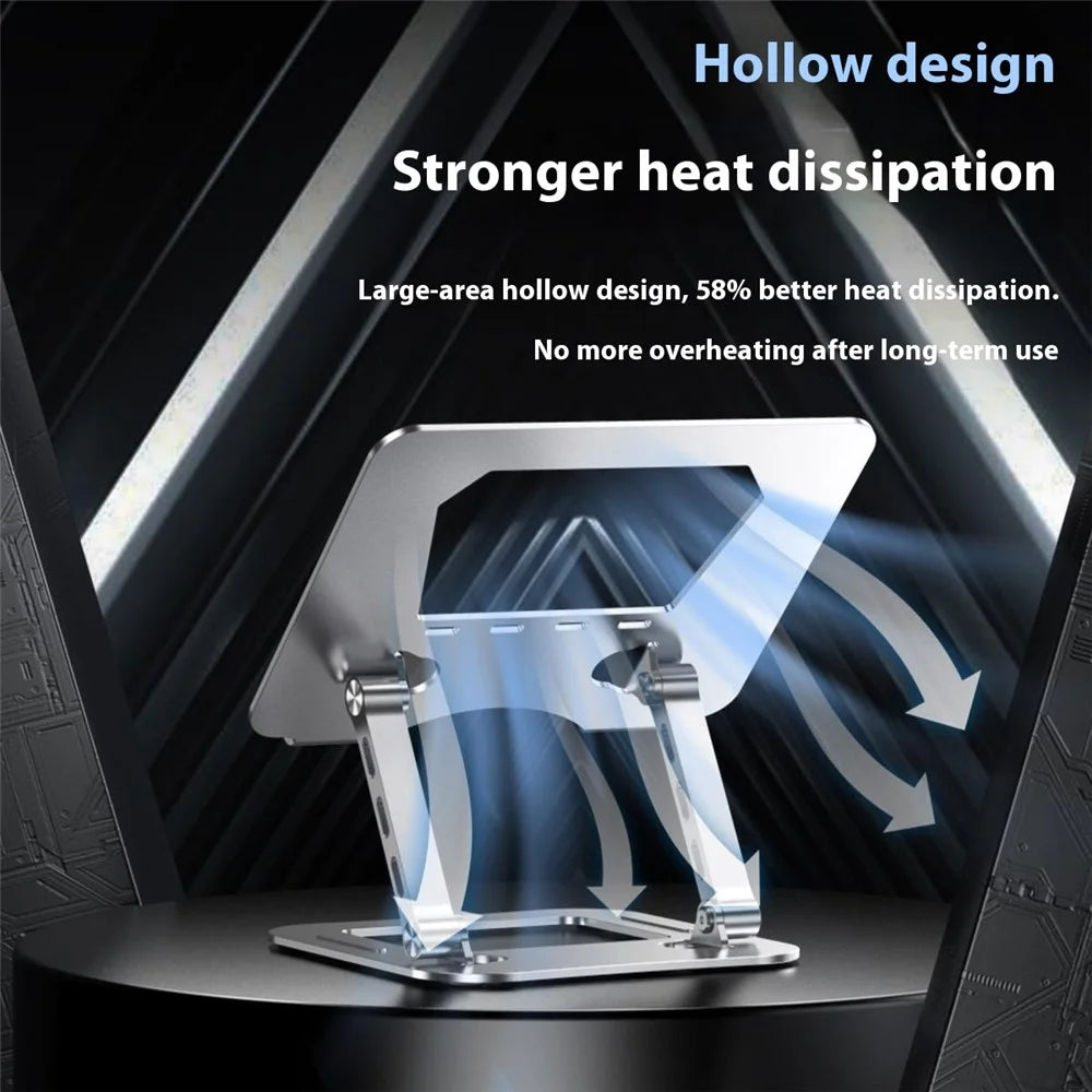 J22 17.3 Inch Laptop Stand Metal Base Heat Dissipation Adjustable Height Nano Steel Notebook Folding Holder Riser - Silver - 5