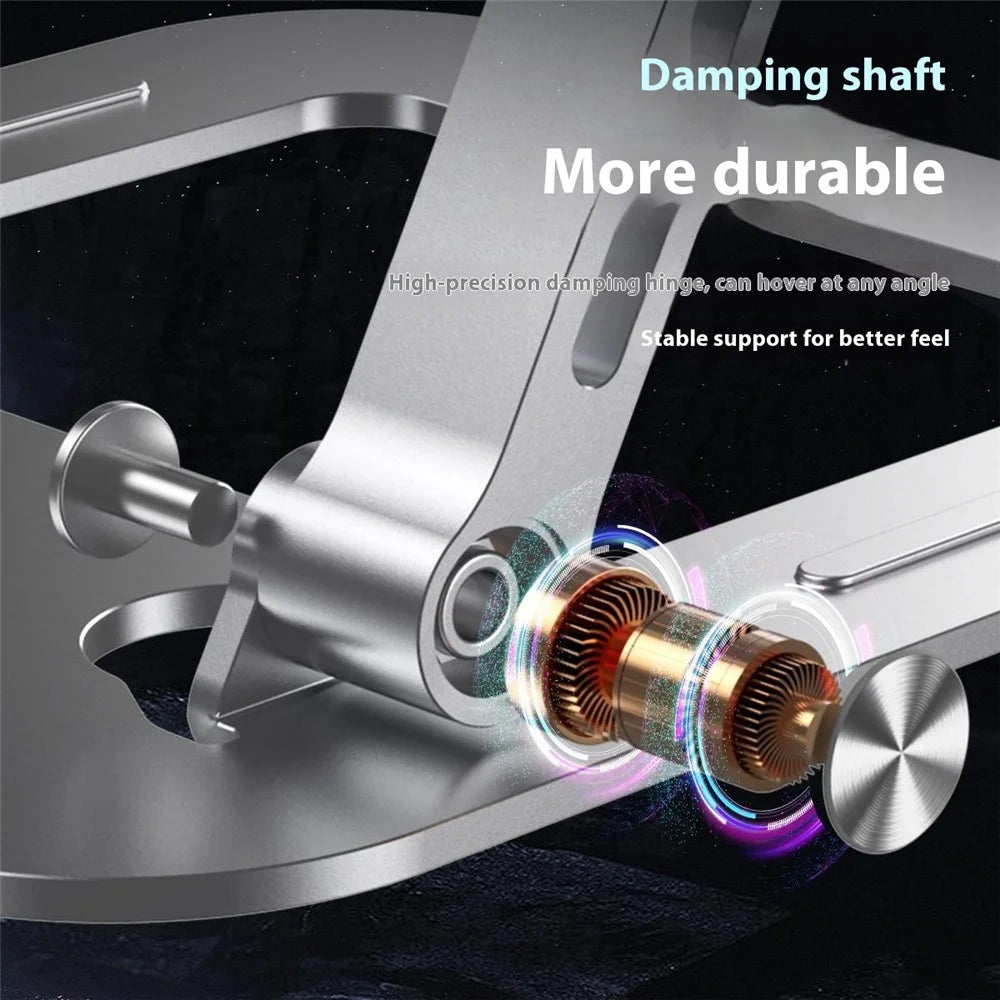 J22 17.3 Inch Laptop Stand Metal Base Heat Dissipation Adjustable Height Nano Steel Notebook Folding Holder Riser - Silver - 6