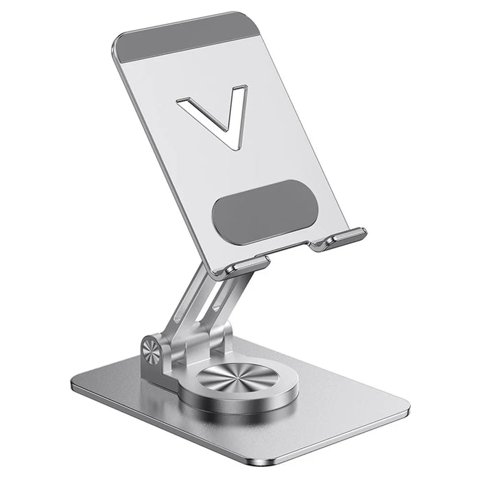 L11 Portable Foldable Desktop Phone Stand Aluminum Alloy Rotating Tablet Holder - Silver - 1