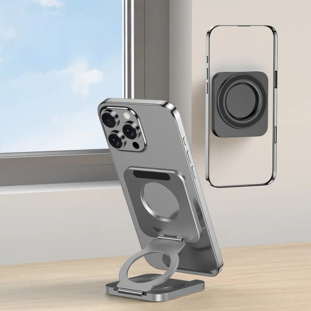 ZF006 Double-Sided Magnetic Phone Stand Foldable Portable Multi-Angle Adjustable Stand - Black - 3