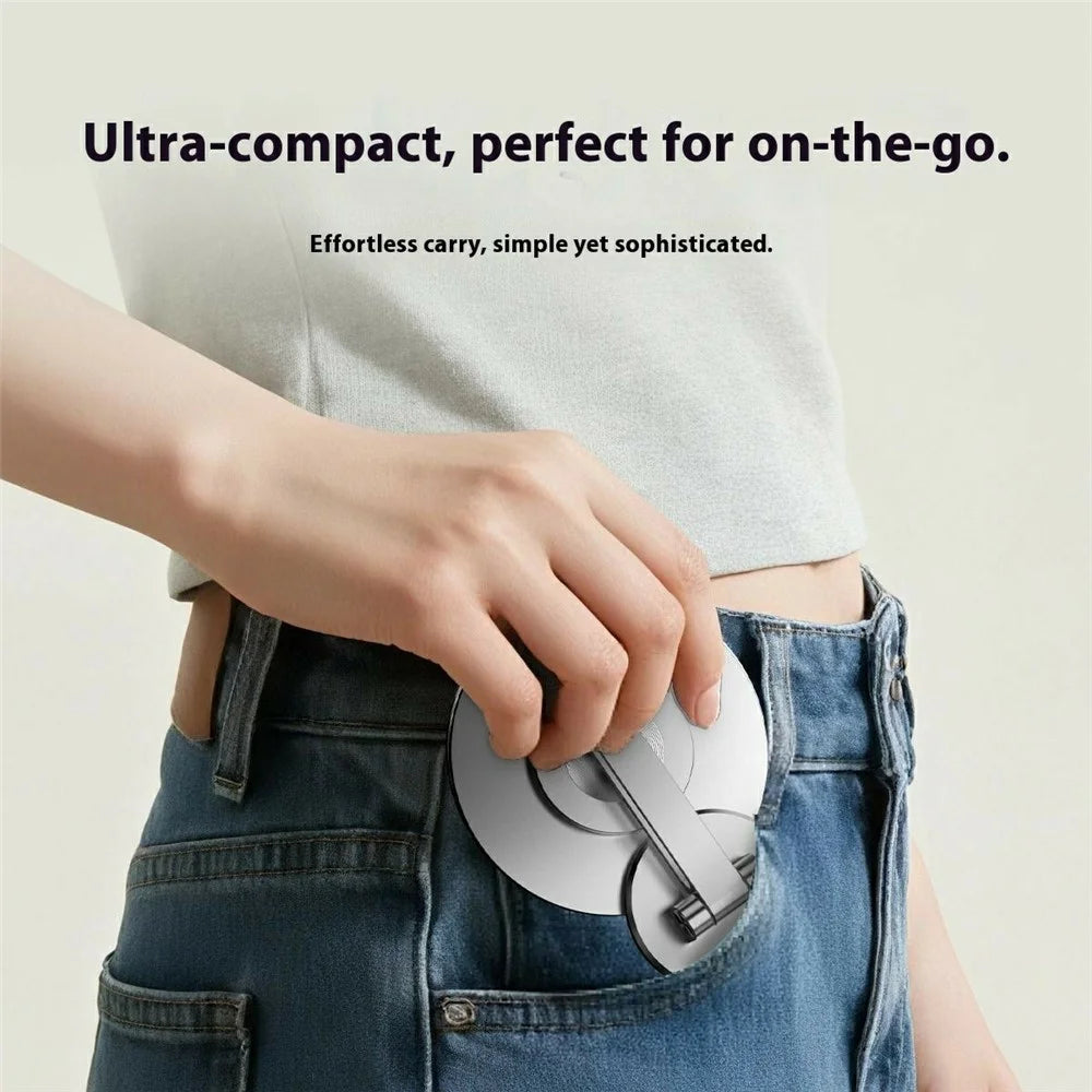 CX-1 Foldable Magnetic Phone Stand 360 Degree Rotatable Desktop Holder Compatible with MagSafe - Silver - 5