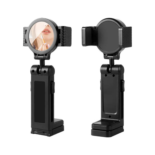 Foldable Phone Stand Portable Holder For Airplane / Train Tray Table Travel Use - L1 Clamp Arm with Mirror - 1
