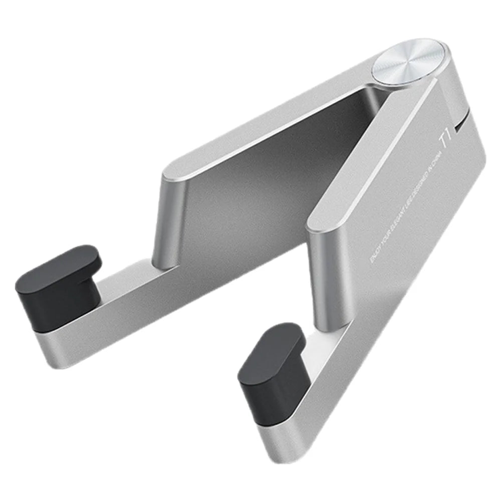 Folding Phone Stand Portable Aluminum Alloy Desktop Mobile Holder for 4 - 7 inch Smartphones/Tablets - Silver - 1