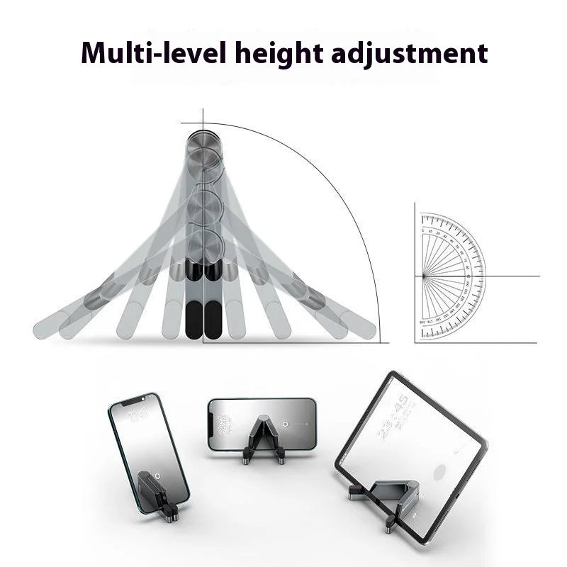 Folding Phone Stand Portable Aluminum Alloy Desktop Mobile Holder for 4 - 7 inch Smartphones/Tablets - Silver - 2