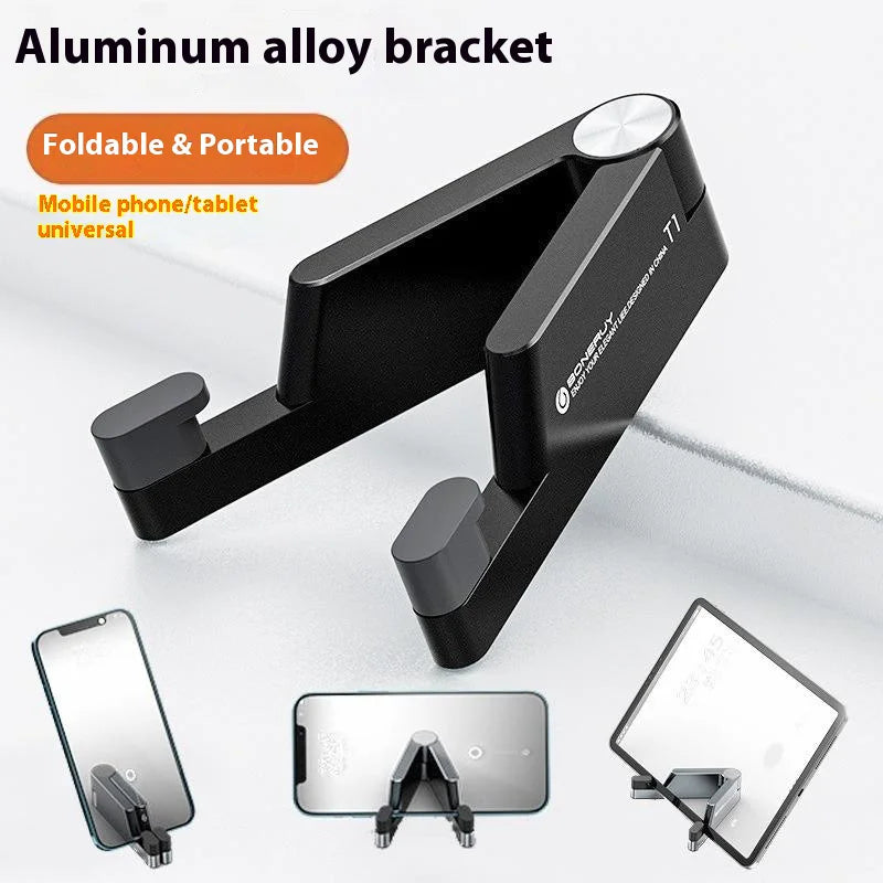 Folding Phone Stand Portable Aluminum Alloy Desktop Mobile Holder for 4 - 7 inch Smartphones/Tablets - Silver - 4