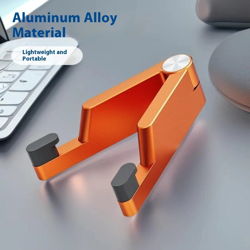 Folding Phone Stand Portable Aluminum Alloy Desktop Mobile Holder for 4 - 7 inch Smartphones/Tablets - Silver - 5
