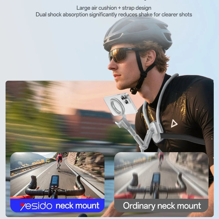 YESIDO C332 Neckband Bracket Anti Shake Foldable Magnetic Stand for Smartphone Action Camera - 5