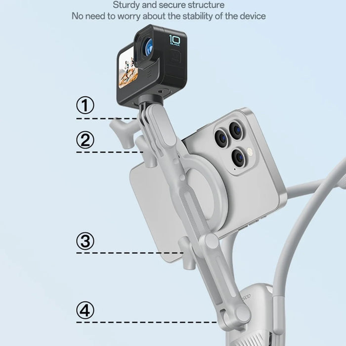 YESIDO C332 Neckband Bracket Anti Shake Foldable Magnetic Stand for Smartphone Action Camera - 6