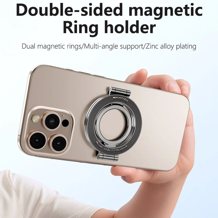 YESIDO C229 Double Sided Magnetic Phone Stand 360 Degree Rotation Foldable Ring Bracket - 2