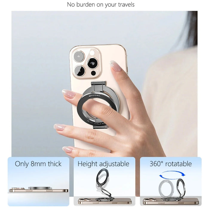 YESIDO C229 Double Sided Magnetic Phone Stand 360 Degree Rotation Foldable Ring Bracket - 5