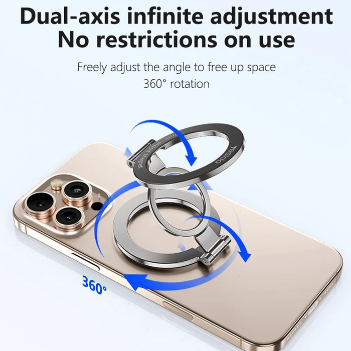 YESIDO C229 Double Sided Magnetic Phone Stand 360 Degree Rotation Foldable Ring Bracket - 6
