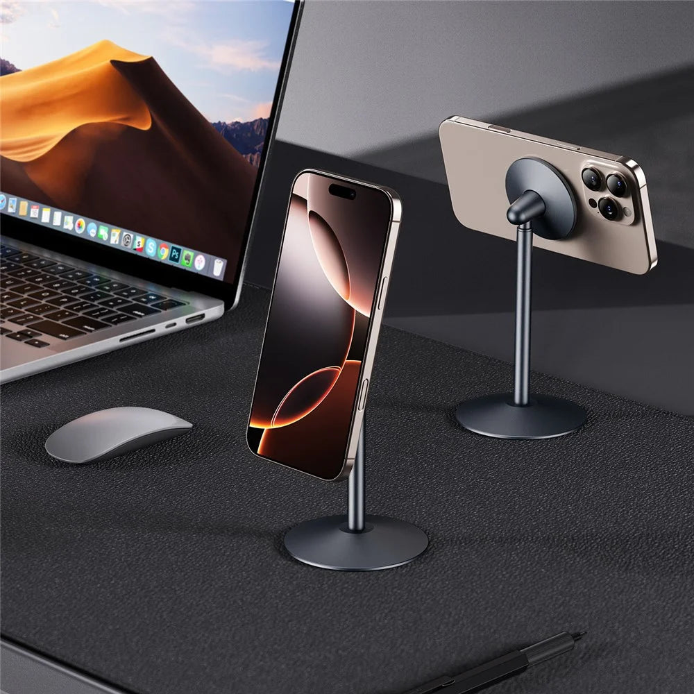 T8R 360 Degree Rotatable Magnetic Cellphone Holder Aluminum Alloy Desktop Mount Lazy Phone Stand - 2