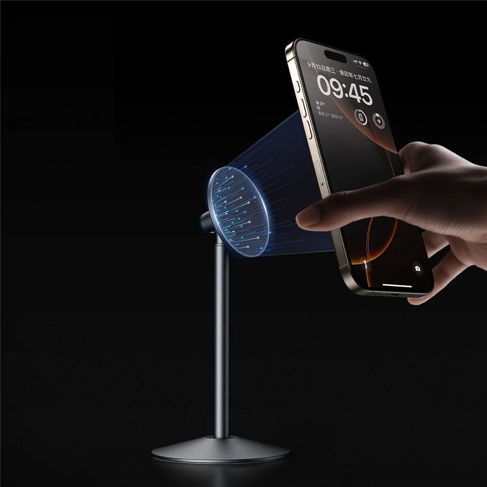 T8R 360 Degree Rotatable Magnetic Cellphone Holder Aluminum Alloy Desktop Mount Lazy Phone Stand - 4